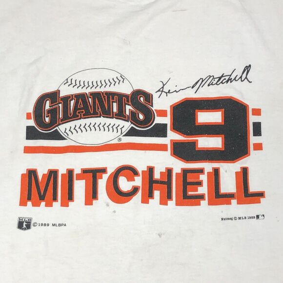 Vintage 1989 San Francisco Giants Mitchell #9 Baseball MLB Tee T Shirt XL B6 - Picture 2 of 6